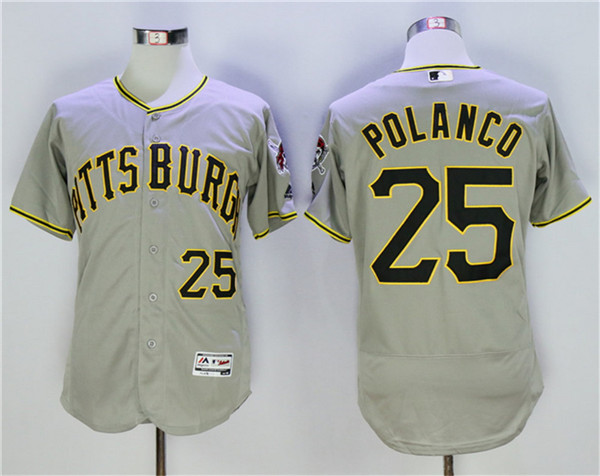 Pirates 25 Gregory Polanco Gray Flexbase Jersey