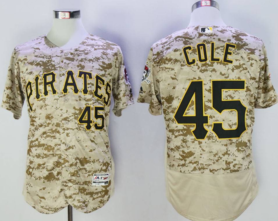 Pirates 45 Gerrit Cole Camo Flexbase Jersey