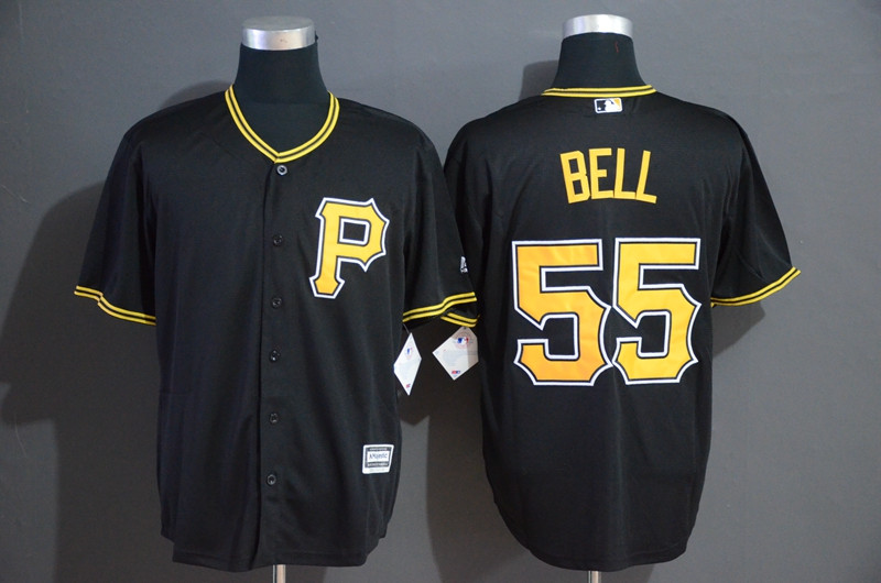 Pirates 55 Josh Bell Black Cool Base Jersey