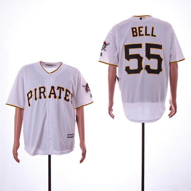 Pirates 55 Josh Bell White Cool Base Jersey