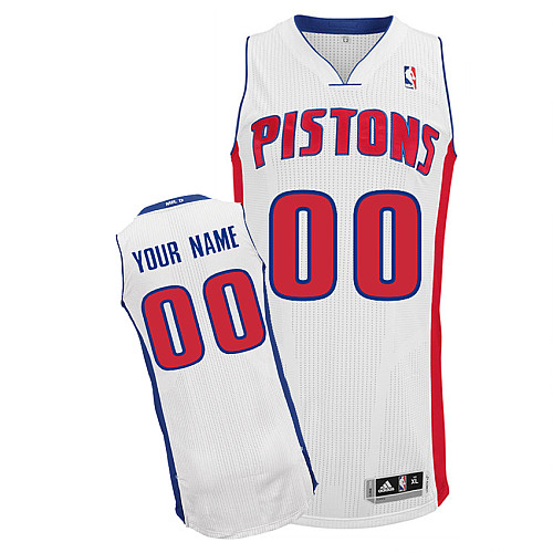 Pistons Personalized Authentic White NBA Jersey