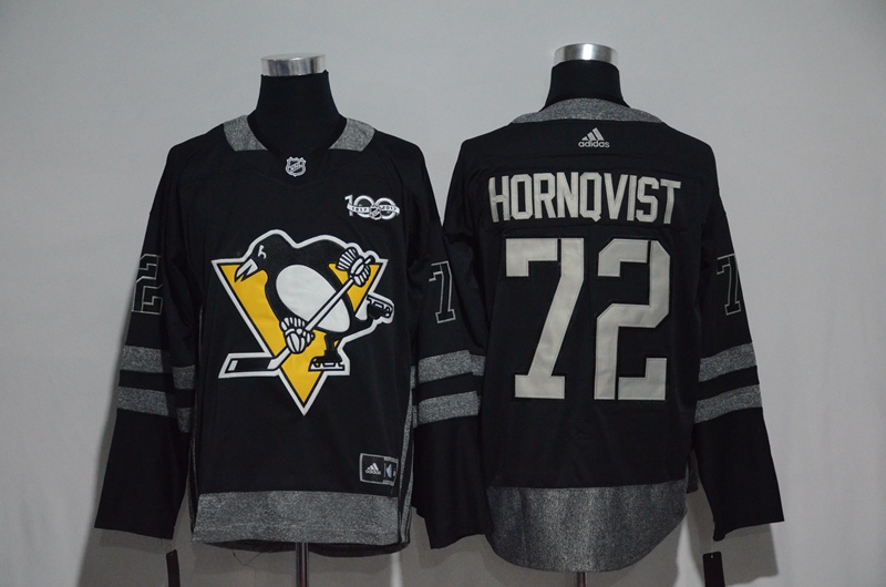 Pittsburgh Penguins 72 Patric Hornqvist Black 1917 2017 100th Anniversary Stitched NHL Jersey
