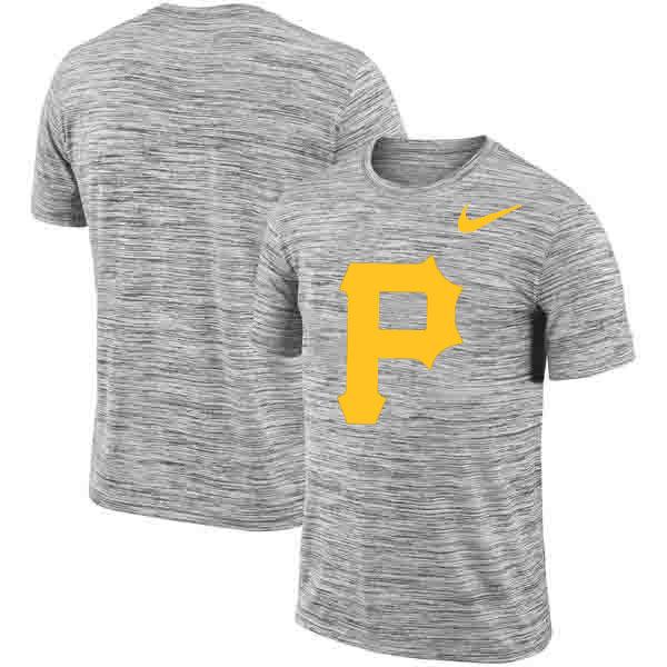 Pittsburgh Pirates  Heathered Black Sideline Legend Velocity Travel Performance T Shirt