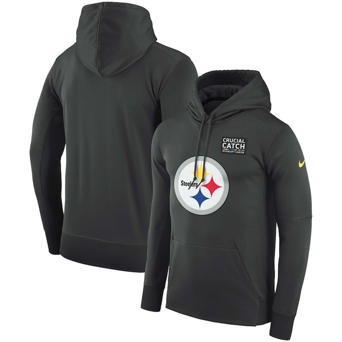 Pittsburgh Steelers Anthracite  Crucial Catch Performance Hoodie