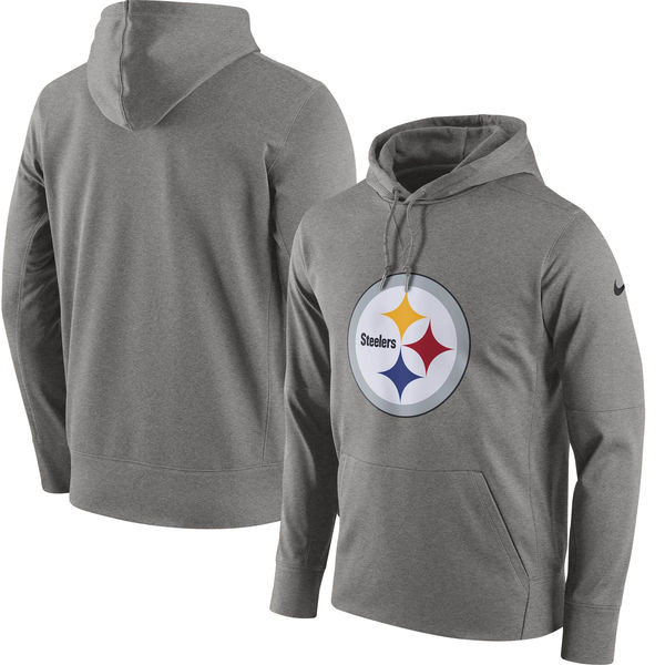 Pittsburgh Steelers  Circuit Logo Essential Performance Pullover Hoodie Gray