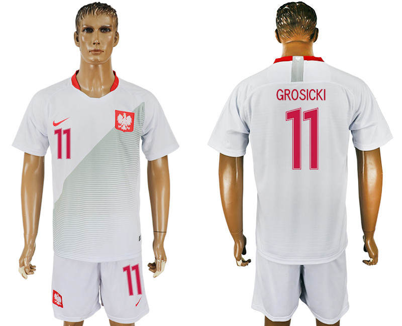 Poland 11 GROSICKI Home 2018 FIFA World Cup Soccer Jersey