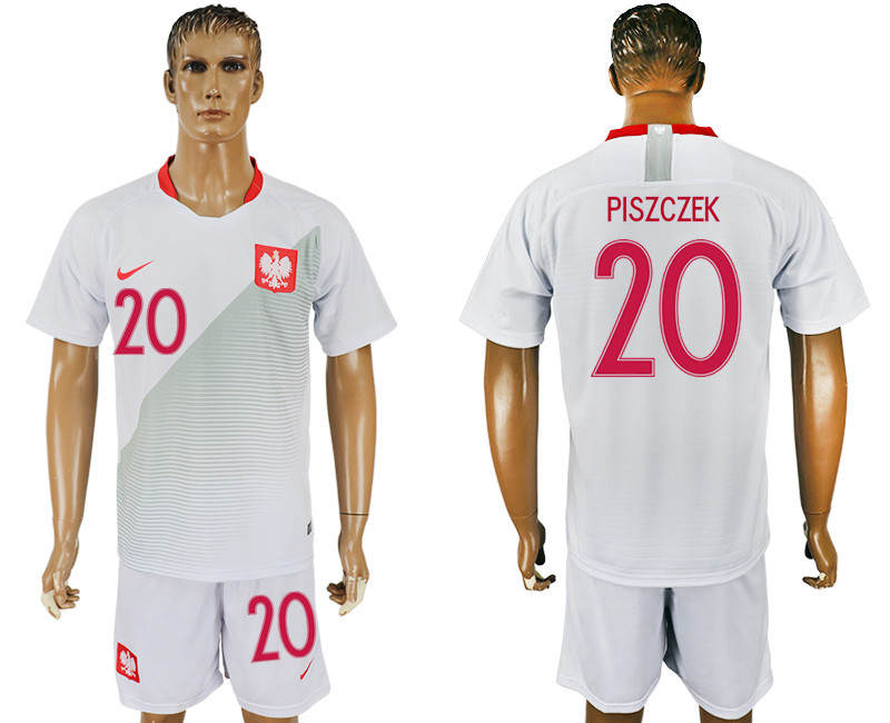 Poland 20 PISZCZEK Home 2018 FIFA World Cup Soccer Jersey