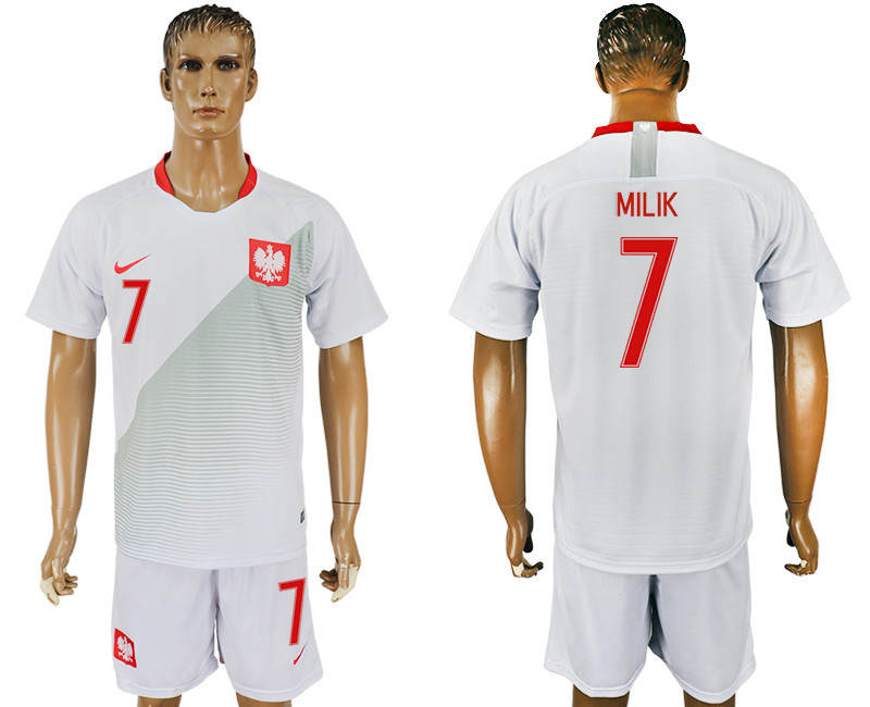 Poland 7 MILIK Home 2018 FIFA World Cup Soccer Jersey