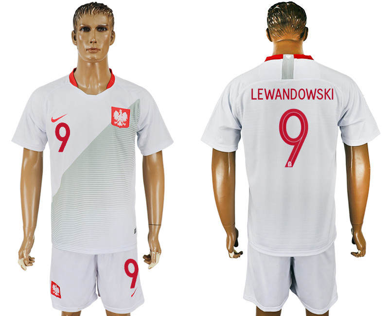 Poland 9 LEWANDOWSKI Home 2018 FIFA World Cup Soccer Jersey