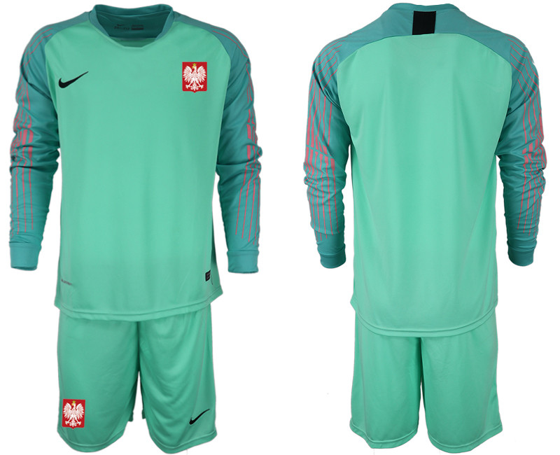 Poland Green 2018 FIFA World Cup Long Sleeve Goalkeeper Soccer Jersey