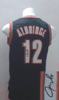 Portland Trail Blazers Revolution 30 Autographed 12 Lamarcus Aldridge Black Stitched NBA Jersey