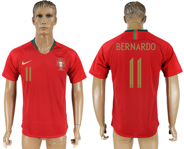 Portugal 11 BERNARDO Home 2018 FIFA World Cup Thailand Soccer Jersey