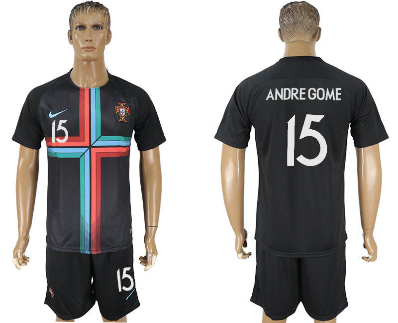 Portugal 15 ANDRE GOME Black Training 2018 FIFA World Cup Soccer Jersey