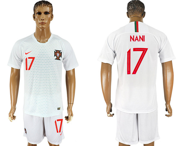 Portugal 17 NANI Away 2018 FIFA World Cup Soccer Jersey