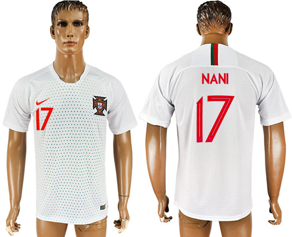 Portugal 17 NANI Away 2018 FIFA World Cup Thailand Soccer Jersey