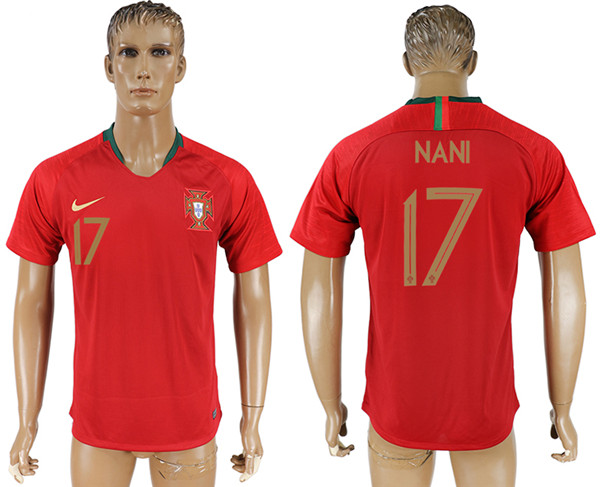 Portugal 17 NANI Home 2018 FIFA World Cup Thailand Soccer Jersey