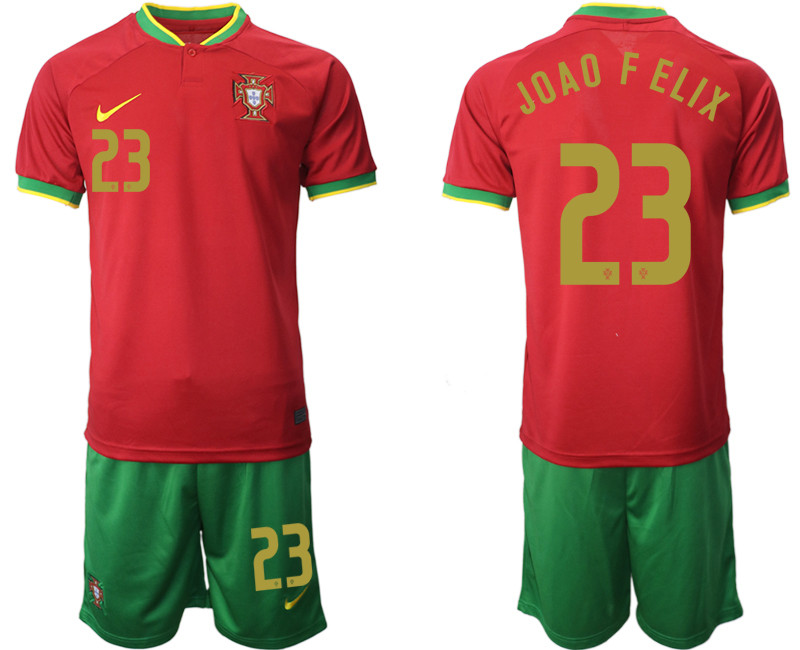 Portugal 23 JOAO F ELIX Home 2022 FIFA World Cup Qatar Soccer Jersey