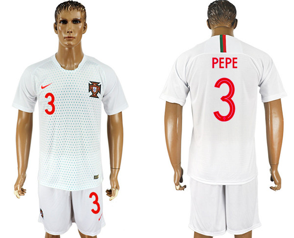 Portugal 3 PEPE Away 2018 FIFA World Cup Soccer Jersey
