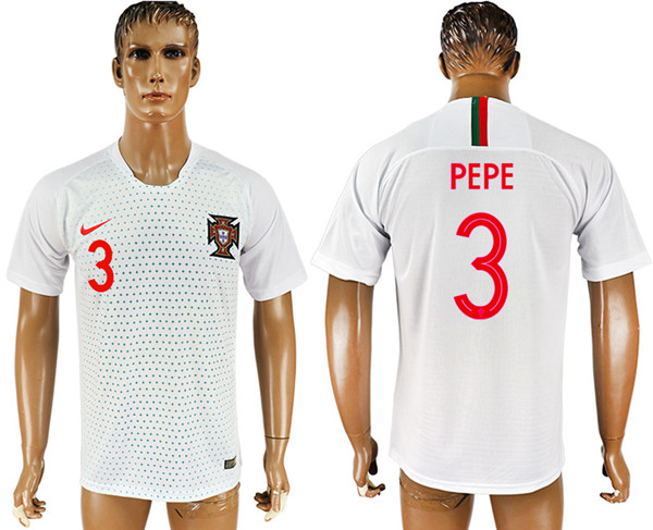Portugal 3 PEPE Away 2018 FIFA World Cup Thailand Soccer Jersey