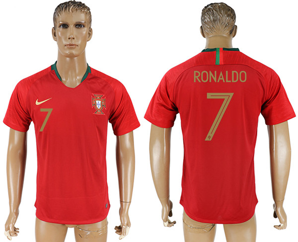 Portugal 7 RONALDO Home 2018 FIFA World Cup Thailand Soccer Jersey