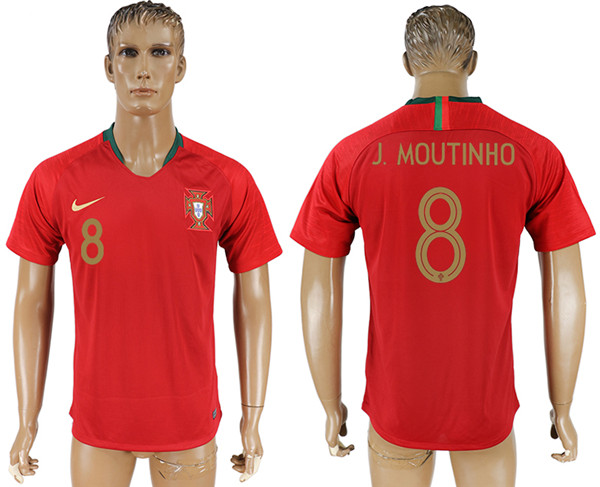 Portugal 8 J. MOUTINHO Home 2018 FIFA World Cup Thailand Soccer Jersey