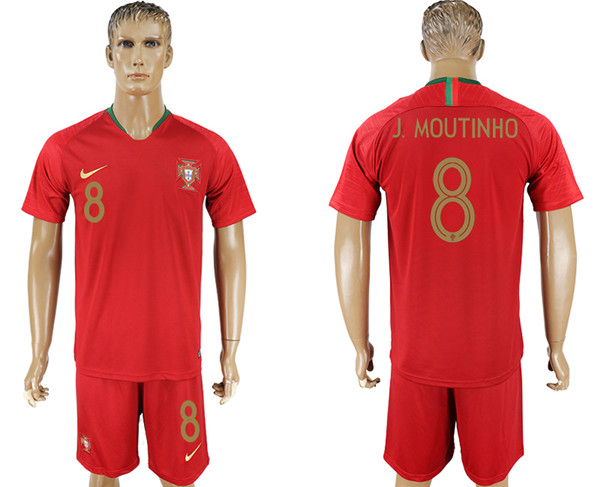 Portugal 8 J. MOUTINIHO Home 2018 FIFA World Cup Soccer Jersey