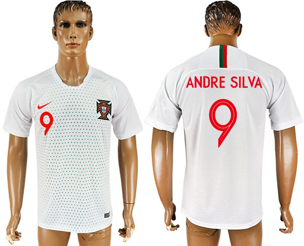 Portugal 9 ANDRE SILVA Away 2018 FIFA World Cup Thailand Soccer Jersey