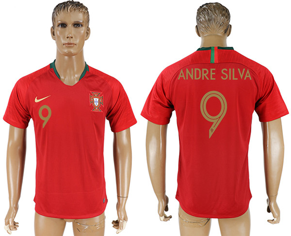 Portugal 9 ANDRE SILVA Home 2018 FIFA World Cup Thailand Soccer Jersey