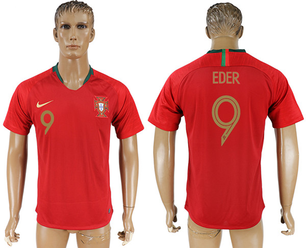 Portugal 9 EDER Home 2018 FIFA World Cup Thailand Soccer Jersey