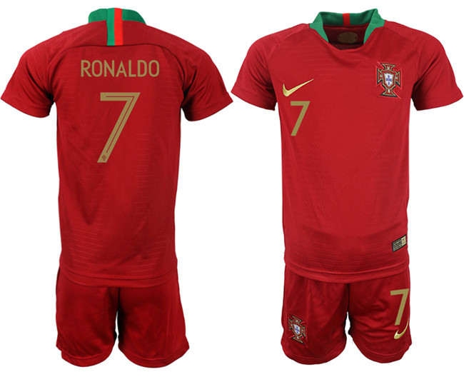Portugal Home Youth 2018 FIFA World Cup Soccer Jersey