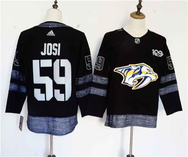 Predators 59 Roman Josi Black 1917 2017 100th Anniversary  Jersey