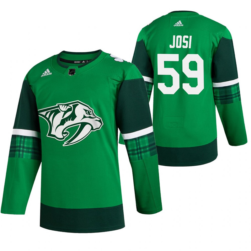 Predators 59 Roman Josi Green 2020 Adidas Jersey