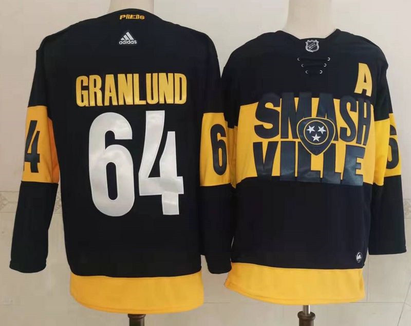 Predators 64 Mikael Granlund Navy 2022 NHL Stadium Series Adidas Jersey