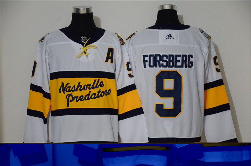 Predators 9 Filip Forsberg White 2020 Winter Classic Adidas Jersey