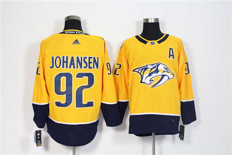 Predators 92 Ryan Johansen Yellow  Jersey