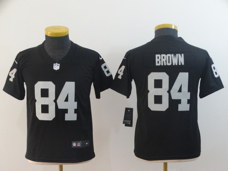 Raiders 84 Antonio Brown Black Youth Vapor Untouchable Limited Jersey