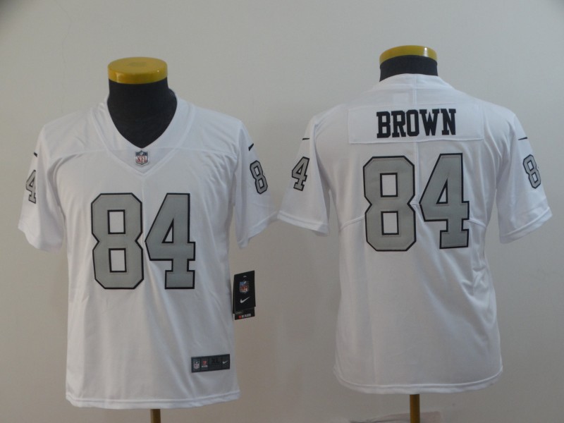 Raiders 84 Antonio Brown White Youth Color Rush Limited Jersey