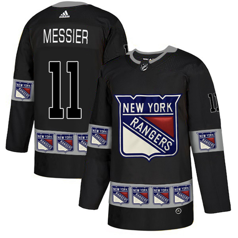 Rangers 11 Mark Messier Black Team Logos Fashion  Jersey