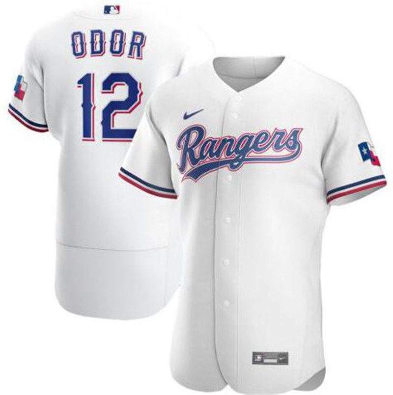 Rangers 12 Rougned Odor White 2020 Nike Flexbase Jersey