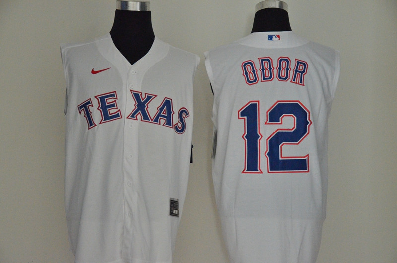 Rangers 12 Rougned Odor White Nike Cool Base Sleeveless Jersey