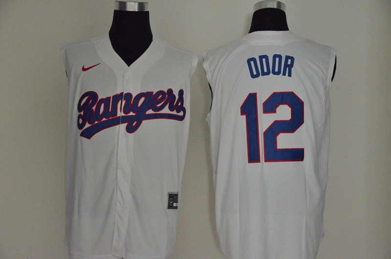 Rangers 12 Rougned Odor White Nike Cool Base Sleeveless Jerseys