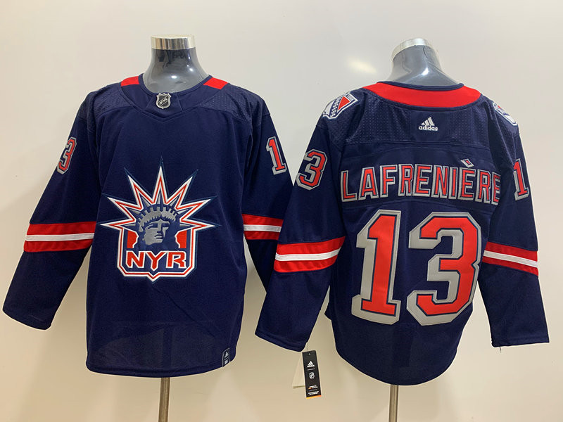 Rangers 13 Alexis Lafreniere Navy 2020 21 Reverse Retro Adidas Jersey