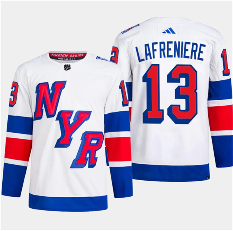 Rangers 13 Alexis Lafreniere White 2024 NHL Stadium Series Adidas Jersey