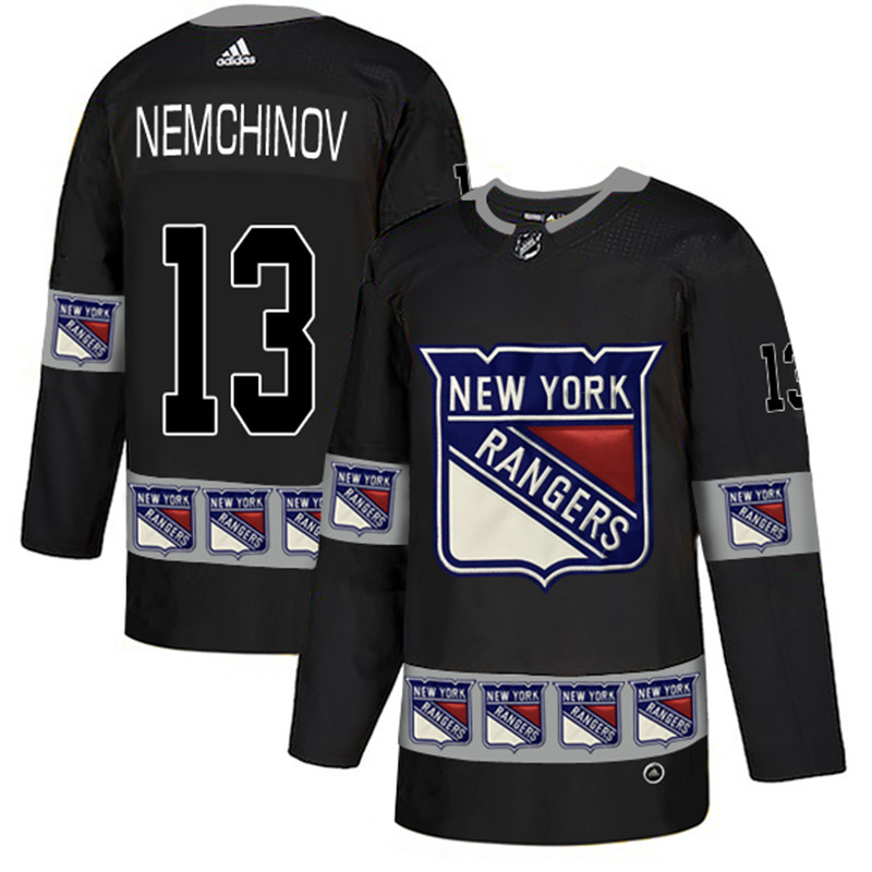 Rangers 13 Sergei Nemchinov Black Team Logos Fashion  Jersey
