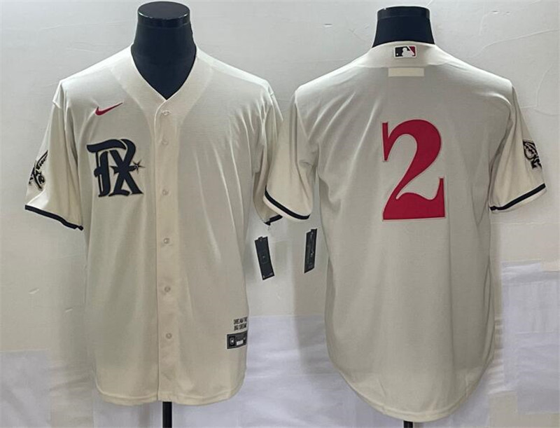 Rangers 2 Marcus Semien Cream Nike 2023 City Connect Cool Base Jerseys