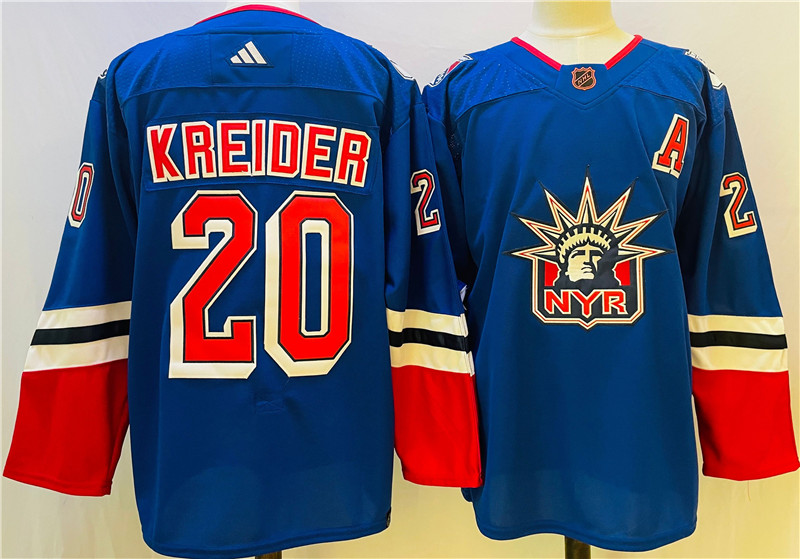 Rangers 20 Chris Kreider Royal Reverse Retro Adidas Jersey