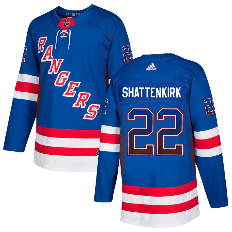 Rangers 22 Kevin Shattenkirk Blue Drift Fashion  Jersey