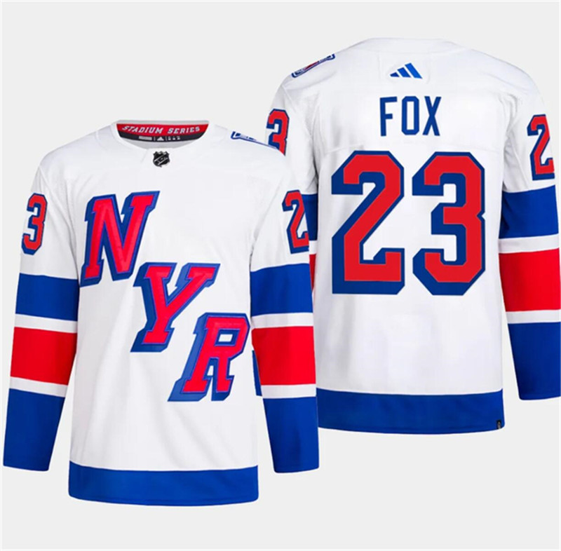 Rangers 23 Adam Fox White 2024 NHL Stadium Series Adidas Jersey