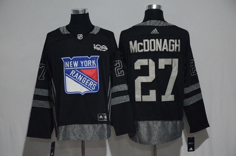 Rangers 27 Ryan McDonagh Black 1917 2017 100th Anniversary Stitched NHL Jersey