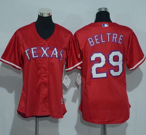 Rangers 29 Adrian Beltre Red Women Alternate Stitched MLB Jersey